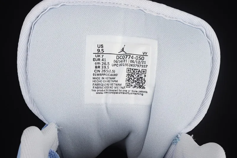 All categories Air Jordan Jordan series basketball shoes Air Jordan 1 Low G version pure original Air Jordan 1 Low AJ1 Joe 1 University blue ice blue gray low-top casual sneakers DC0774-050